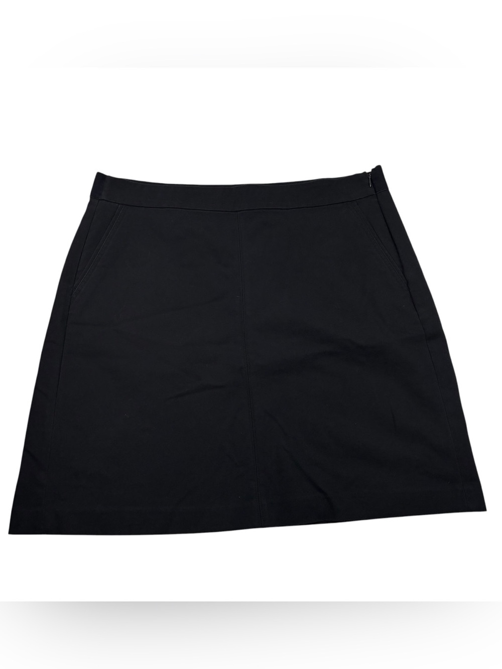 Liz Claiborne Black Ponte Knit Stretch Knee Length Classic Black Skirt Office 16